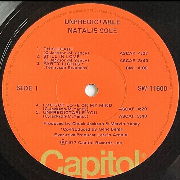 Natalie Cole UNPREDICTABLE  Record Album 1977 CANADA 1st Ed. 45Yrs! RARE VINTAGE - Picture 4 of 8